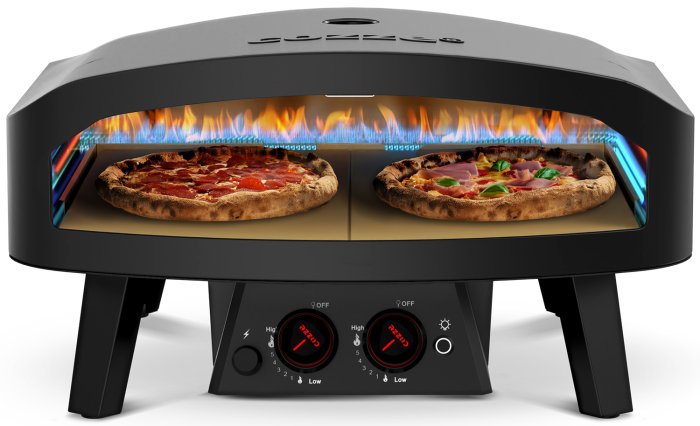 COZZE Gas Pizzaofen CLASSIC 60 cm Black Edition mit XL Backfläche
