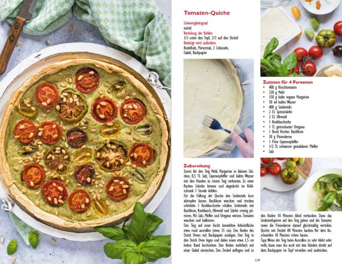 Flammo Dutch Oven Rezepte Vegan: Tomaten Quiche