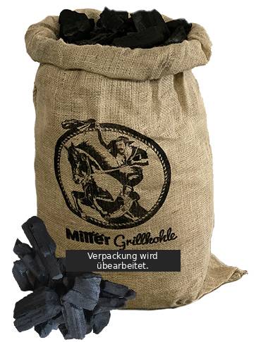 Miller Grillkohle Holzkohle im Jutesack