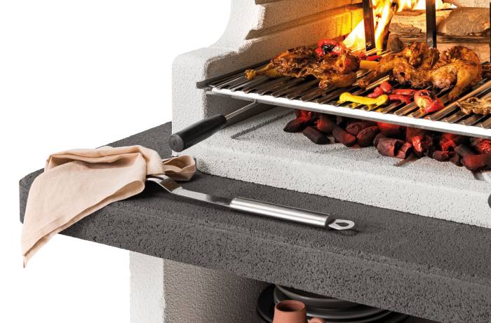 Palazzetti Grillkamin Balos mit Marmotech Simsplatte
