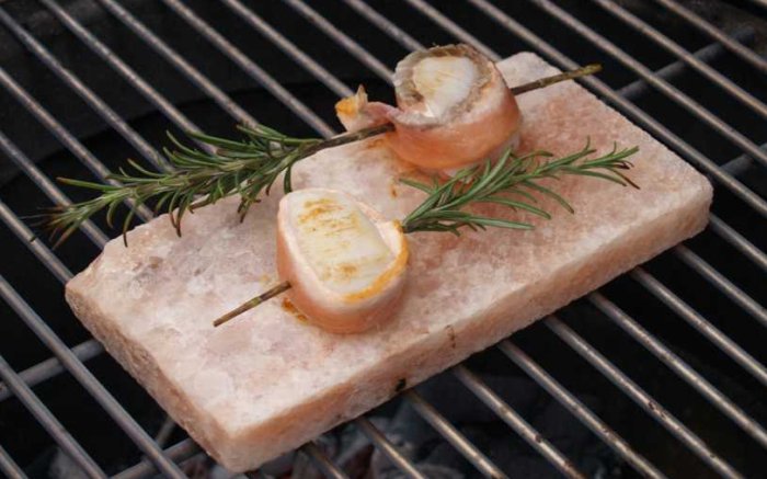 Indirektes Grillen auf dem Salzstein