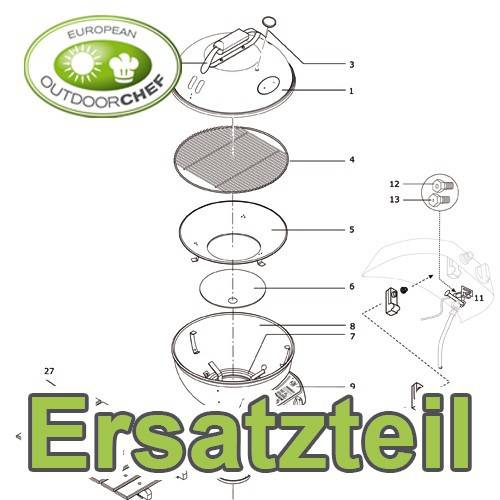 Outdoorchef Ersatzteil: 18.340.02 - Brenner klein 30 mbar für Ascona 570 G / Geneva 570 G / Lugano 570 G / Montreux 570 G