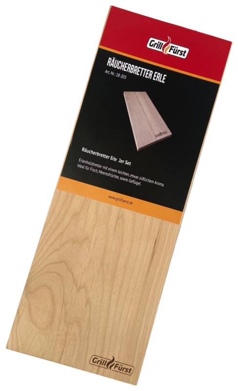 Grillfürst Räucherbretter Erle XL 40 x 15 x 1,1 cm 2er Set
