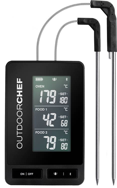 Outdoorchef Gourmet Check PRO Black - Bluetooth Grillthermometer mit 3 Temperaturfühlern