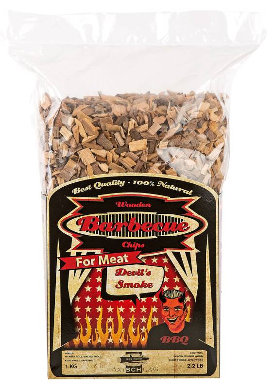 Axtschlag Räucherchips / Wood Chips Devil´s Smoke - Spezialmischung für Fleisch - 1 kg