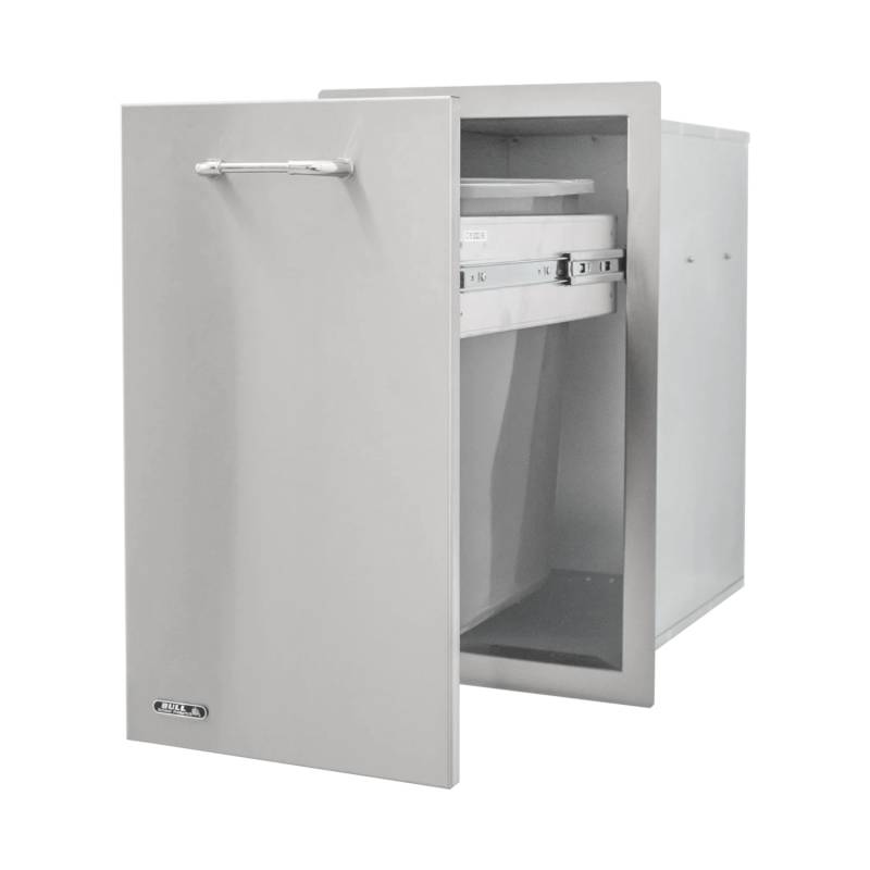 BULL Einbau Schublade Slim aus Edelstahl mit Mülleimer
