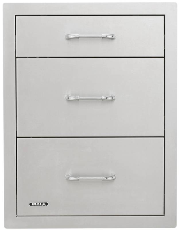 BULL Einbau Schublade Triple aus Edelstahl