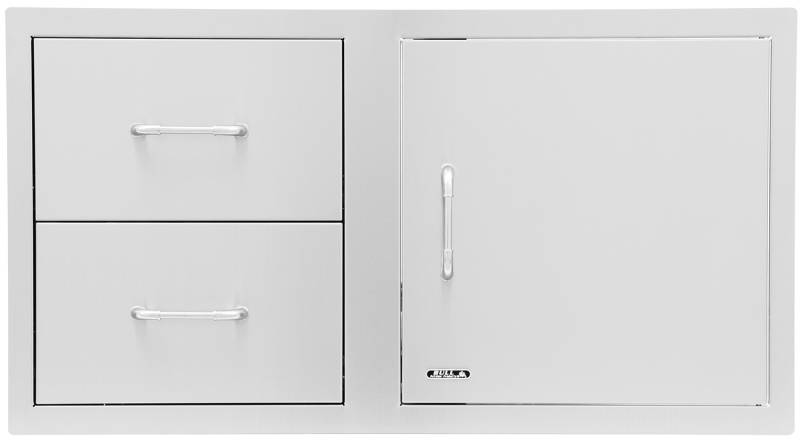 BULL Einbau Kombination Tür / Schubladen aus Edelstahl / 97 cm