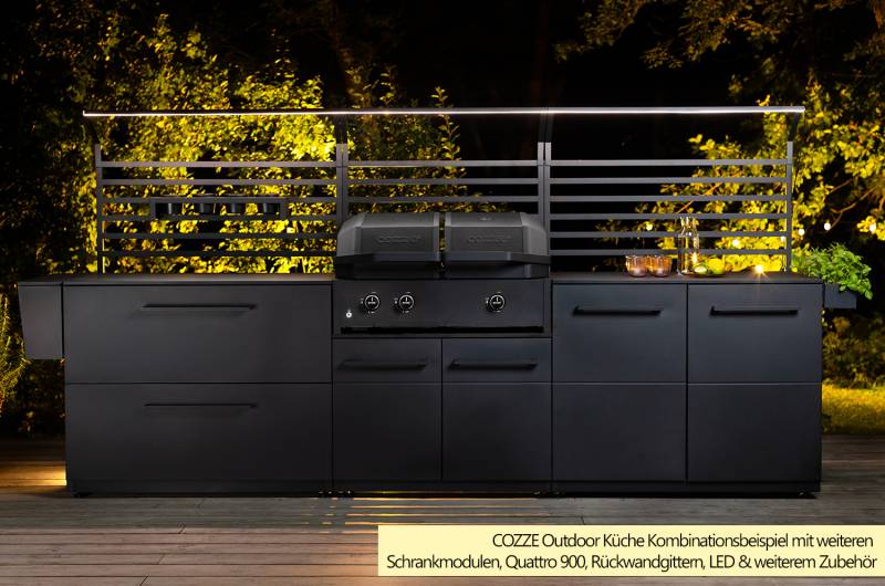 COZZE Outdoor Küche Elements - Schrank mit Türen, 110 cm inkl. Arbeitsplatte (HPL)