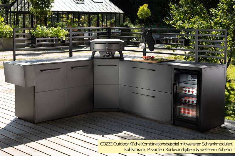 COZZE Outdoor Küche Elements - Schrank mit Schubladen, 110 cm inkl. Arbeitsplatte (HPL)