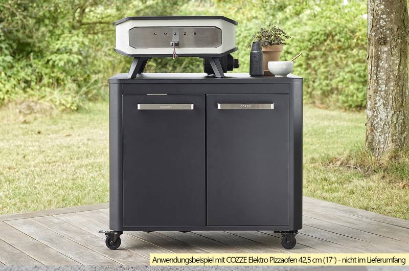 COZZE Outdoor Küche: Schrankmodul 2-türig mit Edelstahl Arbeitsfläche / 120 x 60 x 90 cm