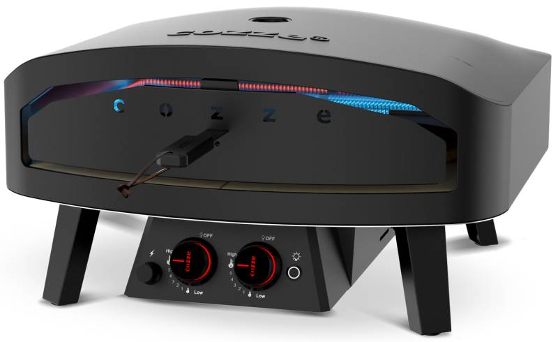 COZZE XXL Pizzaofen Gas CLASSIC Black Edition 60 cm (24") - doppelte Backfläche - inkl. Hitzeschild