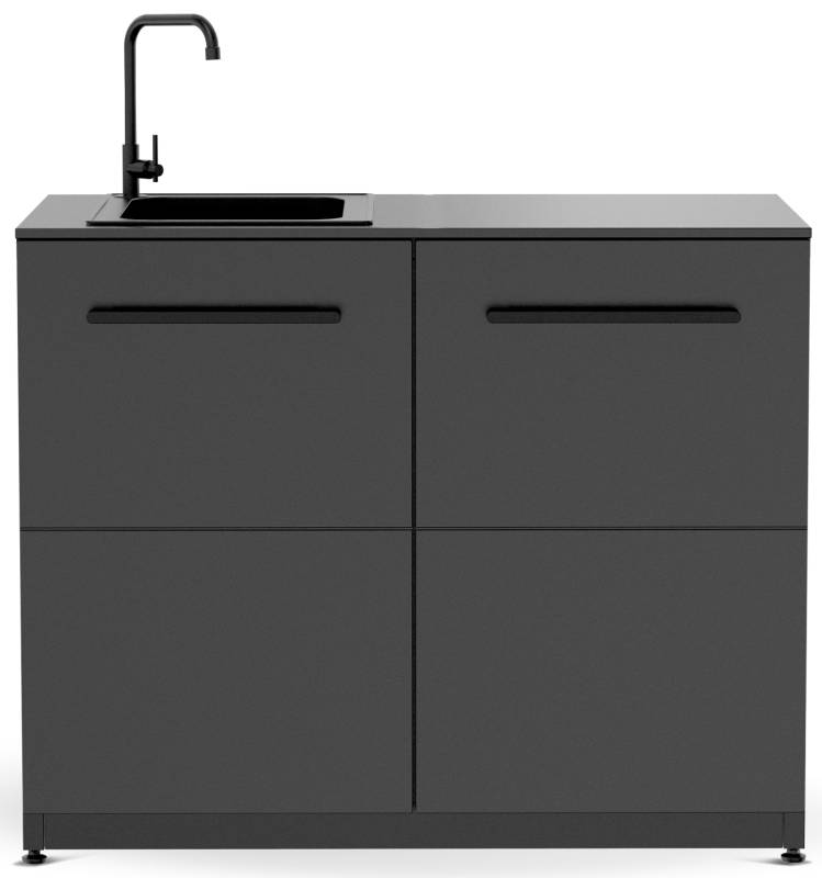 COZZE Outdoor Küche Elements - Schrank mit Spüle, 110 cm inkl. Arbeitsplatte (HPL)