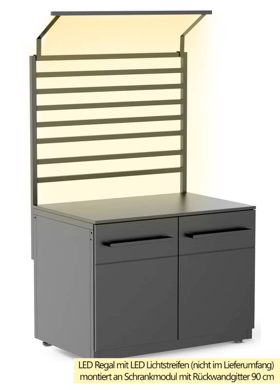 COZZE Outdoor Küche Elements - LED Halterung für Rückwand 90 cm