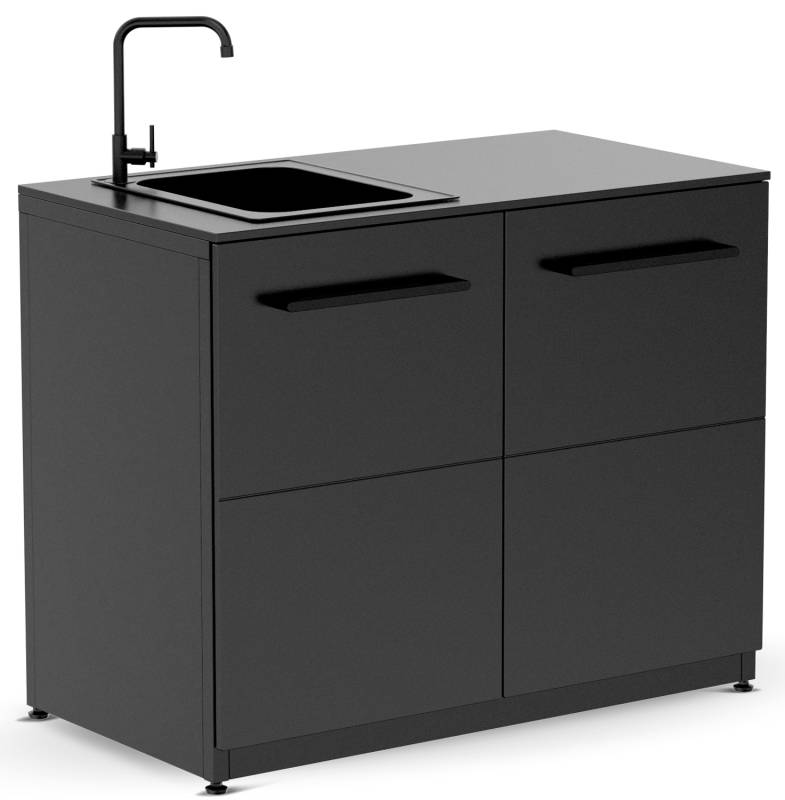 COZZE Outdoor Küche Elements - Schrank mit Spüle, 110 cm inkl. Arbeitsplatte (HPL)