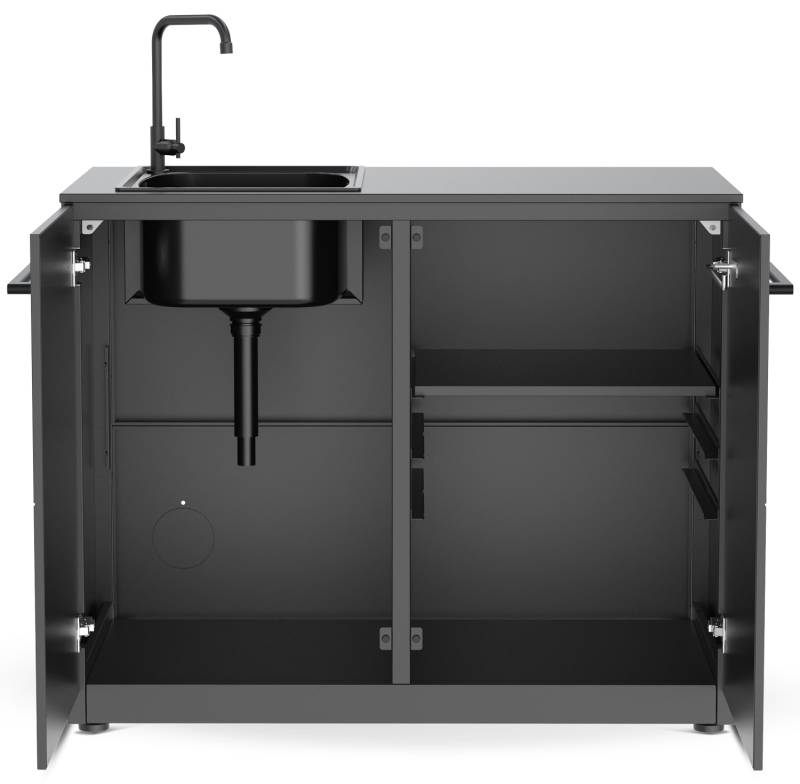 COZZE Outdoor Küche Elements - Schrank mit Spüle, 110 cm inkl. Arbeitsplatte (HPL)