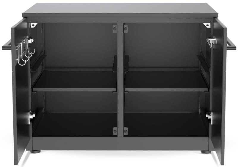 COZZE Outdoor Küche Elements - niedriger Schrank mit Türen, 90 cm inkl. Arbeitsplatte (Stahl)