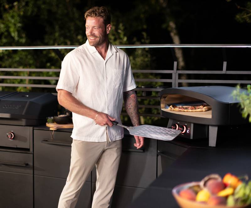 COZZE XXL Pizzaofen Gas CLASSIC Black Edition 60 cm (24") - doppelte Backfläche - inkl. Hitzeschild