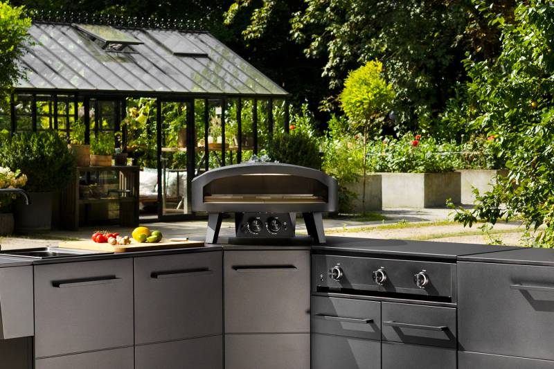 COZZE XXL Pizzaofen Gas CLASSIC Black Edition 60 cm (24") - doppelte Backfläche - inkl. Hitzeschild