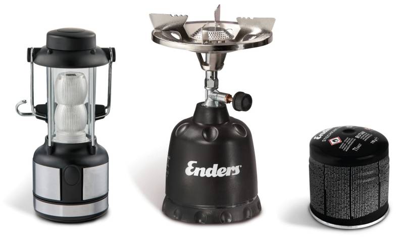 Enders Gaskocher Olymp - Set mit Gaskartuschen & Campinglampe