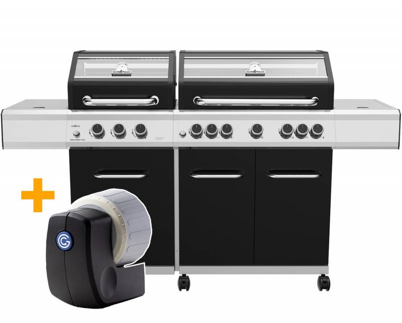 Grillfürst G750E Smart Grill Edition 7-Brenner Doppelkammer - Gasgrill mit Grill Control, Hochtemperaturbrenner, Seitenkocher, Heckbrenner und Edelstahl Rosten