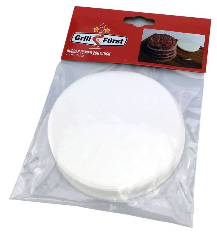 Grillfürst Hamburger Patties Trennpapier 200 Stück - 11cm Durchmesser