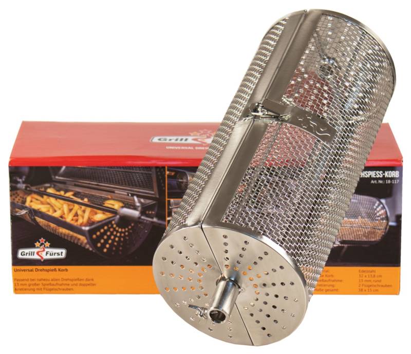 Grillfürst Universal Drehspießkorb / Rotisseriekorb, Edelstahl v2