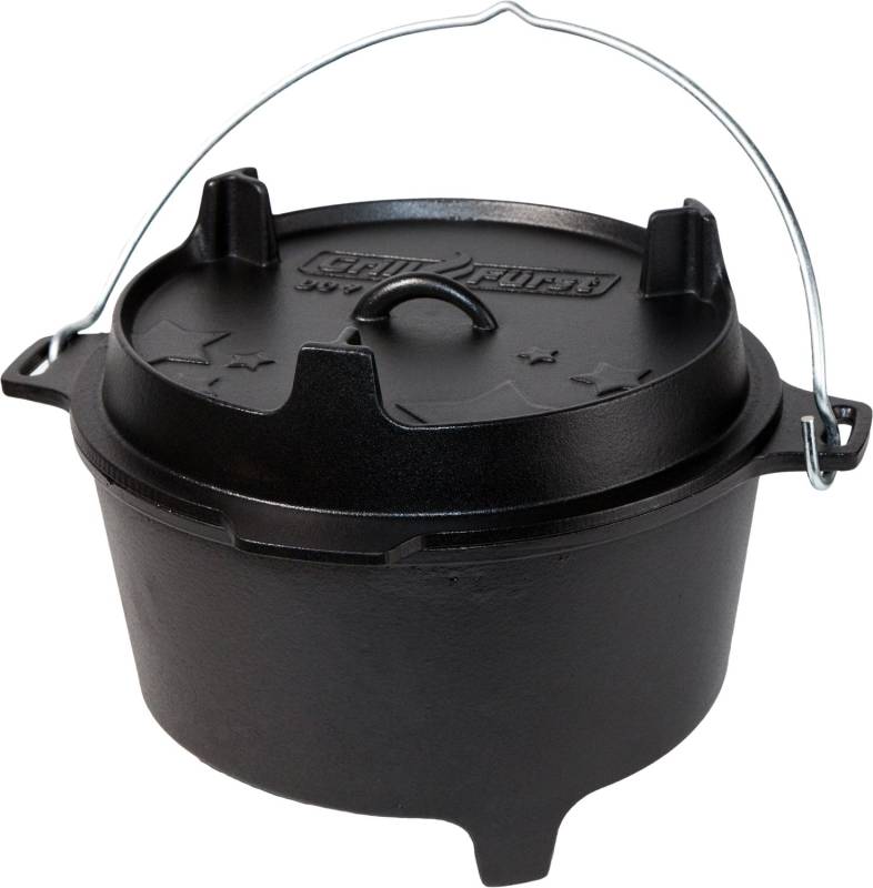 Grillfürst Dutch Oven BBQ Edition DO 9 (ca. 9 Liter) - mit 35cm Deckelheber und Aufbewahrungstasche