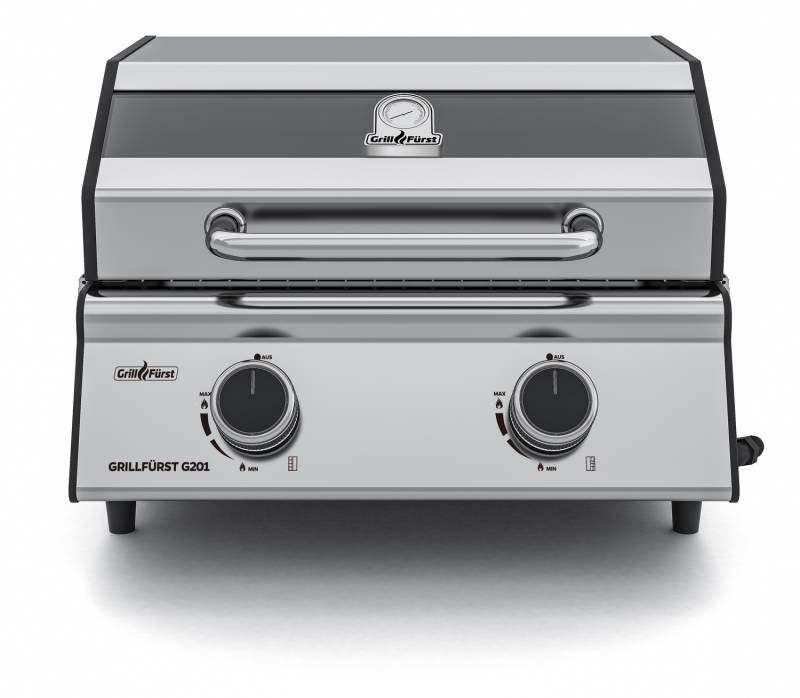 Grillfürst G201E 2-Brenner Gasgrill portabel v2 - Campinggrill / Balkongrill 50mbar