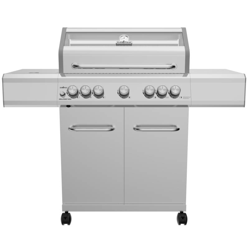 Grillfürst G521E 5-Brenner Edelstahl-Gasgrill mit Hochtemperaturbrenner, Heckbrenner und Edelstahl Rosten