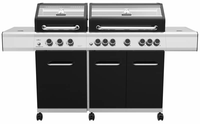 Grillfürst G750E 7-Brenner Doppelkammer - Gasgrill mit Hochtemperaturbrenner, Seitenkocher, Heckbrenner und Edelstahl Rosten