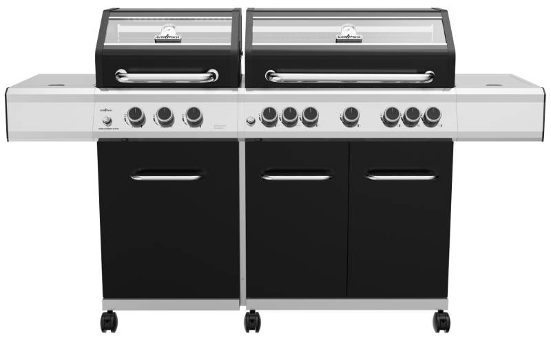 Grillfürst G750G 7-Brenner Doppelkammer - Gasgrill mit Hochtemperaturbrenner, Seitenkocher, Heckbrenner und Gusseisen Rosten