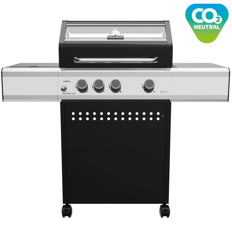 Grillfürst S330G 3-Brenner Gasgrill mit Seitenkocher und Gusseisen Rosten