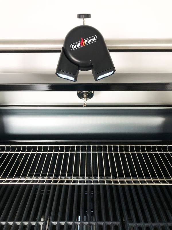 Grillfürst Universal LED Grilllampe / Grilllicht / Grifflicht - mit 2 schwenkbaren Leuchtköpfen