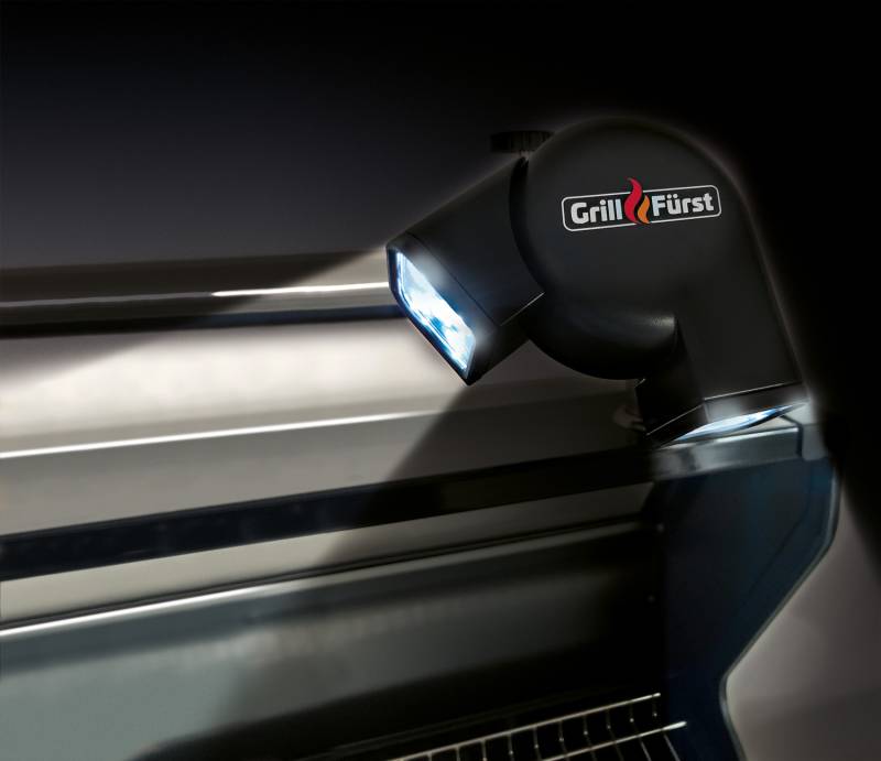 Grillfürst Universal LED Grilllampe / Grilllicht / Grifflicht - mit 2 schwenkbaren Leuchtköpfen