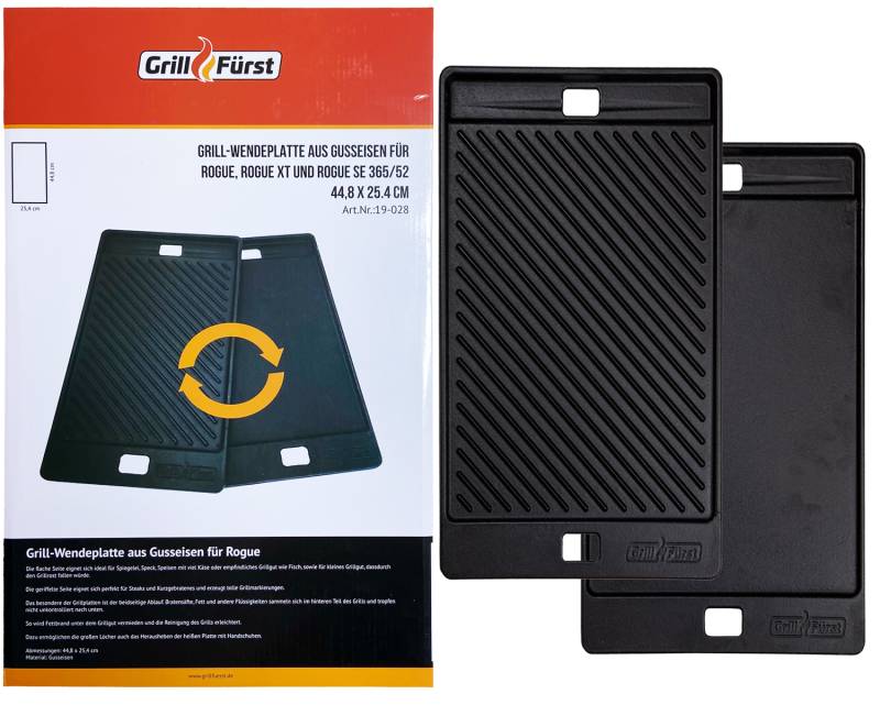 Grillfürst Grillplatte Gusseisen für Rogue 365 (und Rogue 525 bis 2020) 44,8 x 25,4 cm