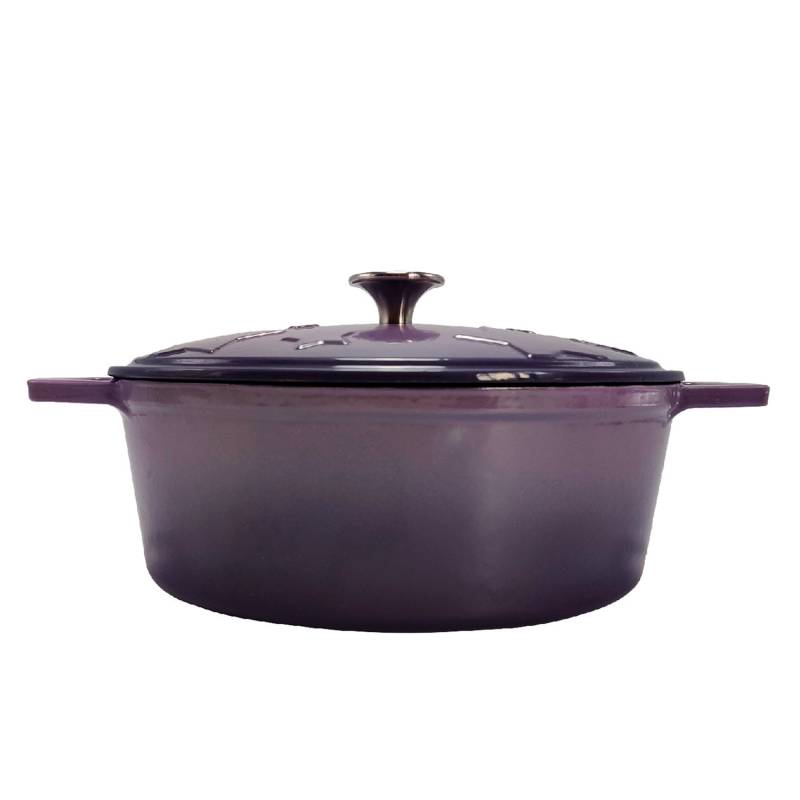 Grillfürst Dutch Oven Sternentöpfchen / Gusseisen Bräter - emailliert - M - lila