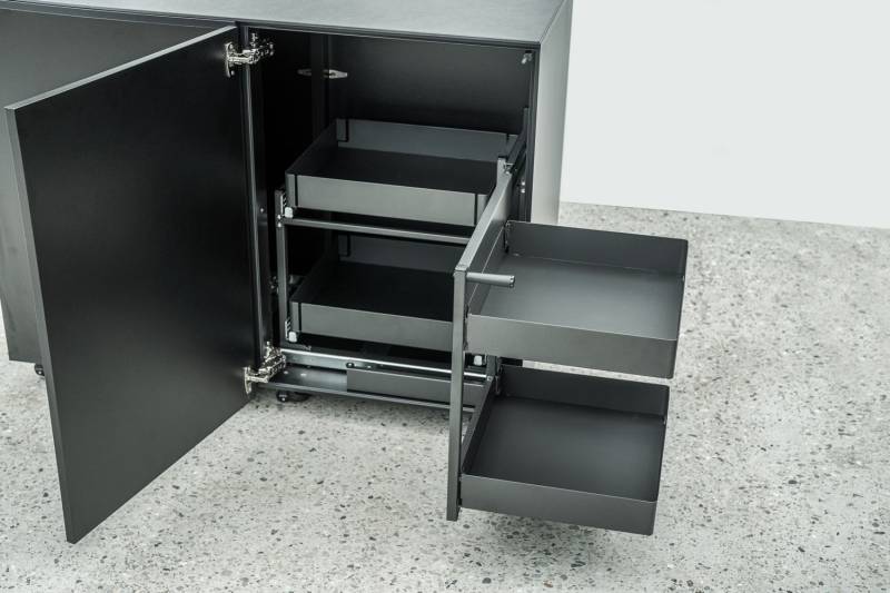 Grillfürst Moments Eckschrank mit Auszug rechts - Nero - 120 cm