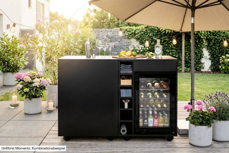 Grillfürst Moments Sideboard mit 4 Schubladen - Nero - 120 cm