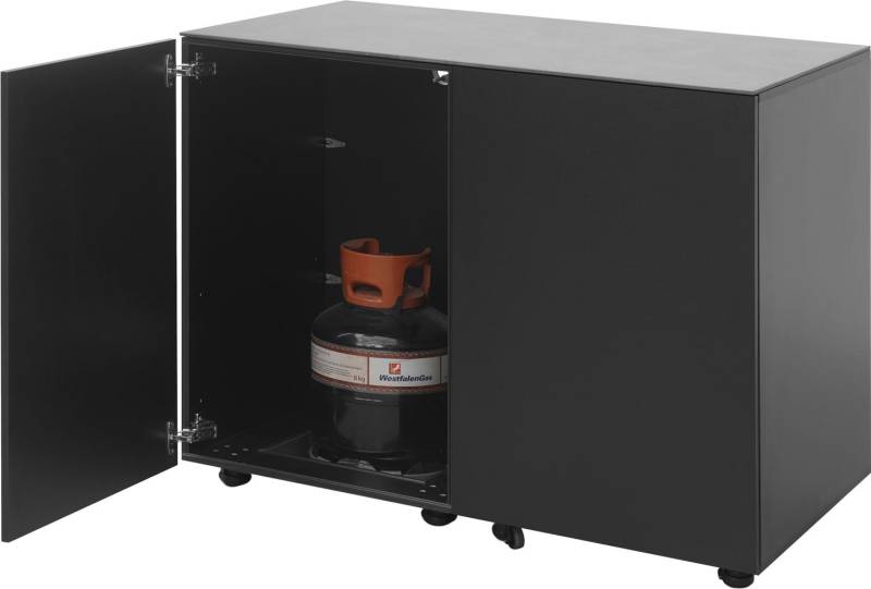 Grillfürst Moments Sideboard mit Tür, Einlegeboden und Gasflaschenschrank - Nero - 120 cm