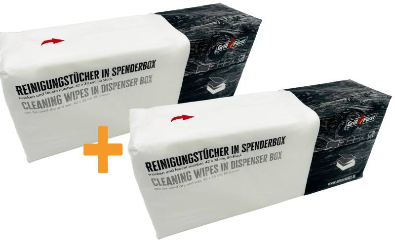 Grillfürst Mikrofaser-Reinigungsvlies 42 x 38 cm - 80 Reinigungstücher - 2er Set mit 160 Microfaser Tüchern