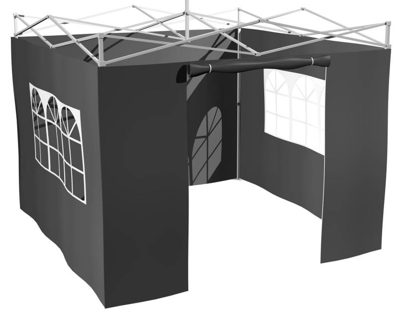 Grillfürst Seitenwände für 3x3m Grillpavillon / Gartenpavillon / Grillzelt 4er Set - neue Version 2.0
