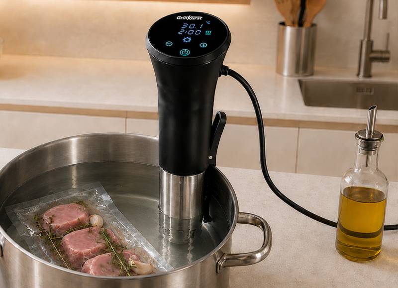 Grillfürst Sous Vide Stick - 1100 Watt, mit Timer und Touchdisplay