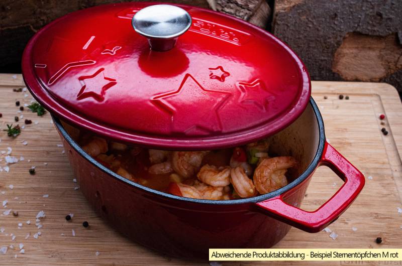 Grillfürst Dutch Oven Sternentöpfchen / Gusseisen Bräter - emailliert - M - orange