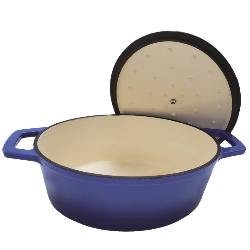 Grillfürst Dutch Oven Sternentöpfchen / Gusseisen Bräter - emailliert - M - blau
