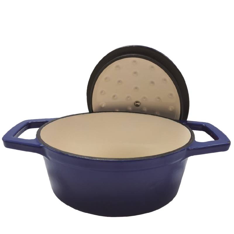 Grillfürst Dutch Oven Sternentöpfchen / Gusseisen Bräter - emailliert - S - blau