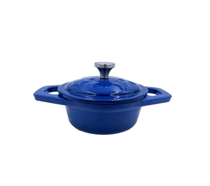 Grillfürst Dutch Oven Sternentöpfchen / Gusseisen Bräter - emailliert - XS - blau