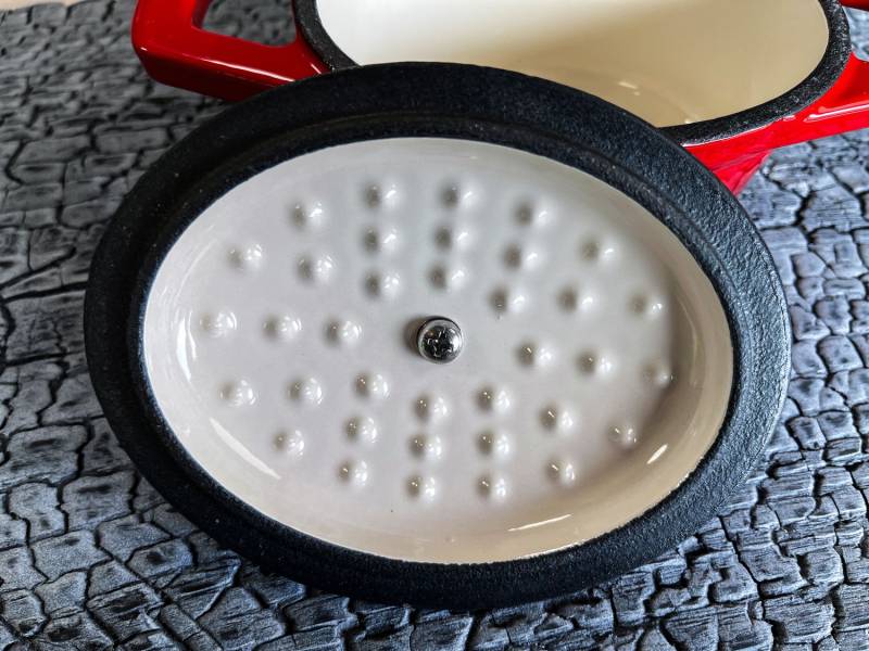 Grillfürst Dutch Oven Sternentöpfchen / Gusseisen Bräter - emailliert - XS - rot