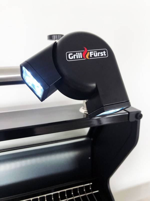 Grillfürst Universal LED Grilllampe / Grilllicht / Grifflicht - mit 2 schwenkbaren Leuchtköpfen