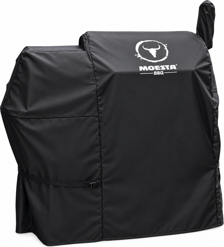 Moesta Pelletgrill Sheriff - Grillfürst Sonderedition - Mattschwarz - inkl. Abdeckhaube, Ablagebrett und Warmhalterost